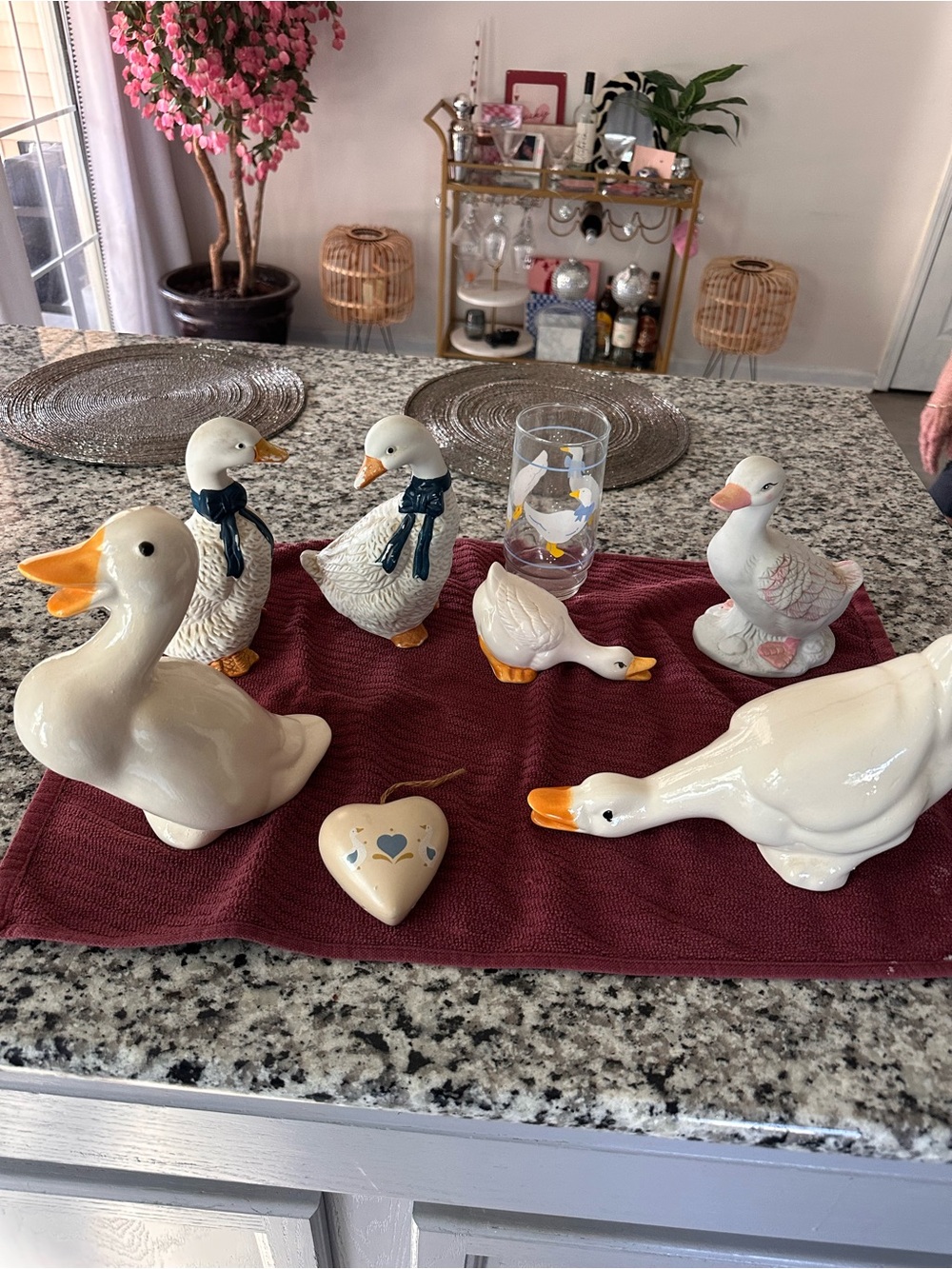 Vintage Ceramic Goose Figurine Collection